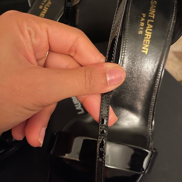 SAINT LAURENT AMBER PATENT LEATHER HEEL - Picture 8 of 13